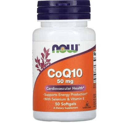 Коензим Q10 NOW CoQ10 50 мг м'які капсули №50