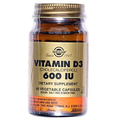 Вітамін Д3 Solgar Vitamin D3 (Cholecalciferol) 15 мкг (600 МО) вег. капсули №60