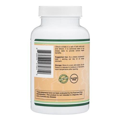 Літію оротат Double Wood Lithium Orotate 5 мг, 210 капсул