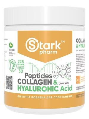 Пептиди колагену та гіалуронова кислота Stark Pharm Collagen Peptides & Hyaluronic Acid, ківі, 225 г