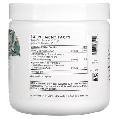 Кальцій та Магній цитрат Thorne Research Cal-Mag Citrate Effervescent Powder, 214 г