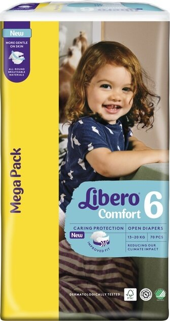 Підгузки Libero Comfort розмір 6, 13-20 кг, 70 шт