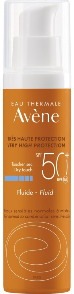 Флюїд cонцезахисний Avene SPF50+ Dry touch для нормальної та комбінованої чутливої шкіри (2047), 50 мл