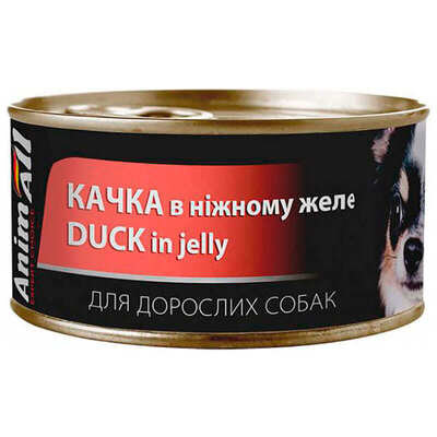 Корм вологий для дорослих собак AnimAll качка в ніжному желе, 85 г