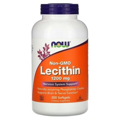 Лецитин NOW Lecithin 1200 мг м'які гелеві капсули №200