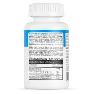 Комплекс для суглобів та зв'язок OstroVit Glucosamine MSM Chondroitin, 90 таблеток
