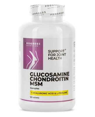 Глюкозамін, хондроїтин та МСМ Progress Nutrition Glucosamine Chondroitin MSM Complex, 90 таблеток