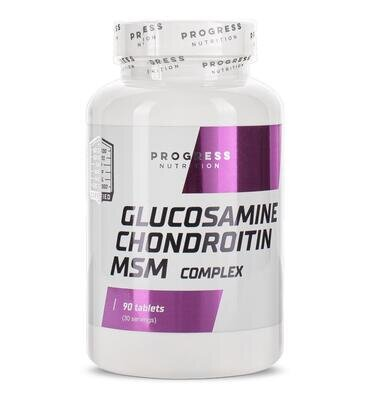 Глюкозамін, хондроїтин та МСМ Progress Nutrition Glucosamine Chondroitin MSM Complex, 90 таблеток