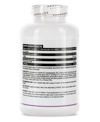 Глюкозамін, хондроїтин та МСМ Progress Nutrition Glucosamine Chondroitin MSM Complex, 90 таблеток