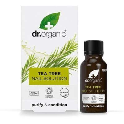 Розчин для нігтів Dr. Organic для відновлення та захисту з екстрактом чайного дерева, 10 мл