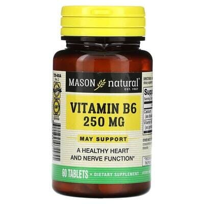 Вітамін B6 Mason Natural Vitamin B6 250 мг, 60 таблеток