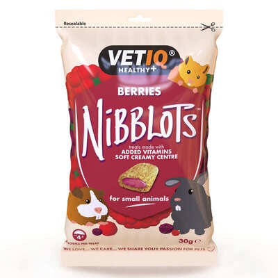 Ласощі для гризунів VetIQ Nibblots з ягодами для здоров'я шкіри та шерсті, 30 г