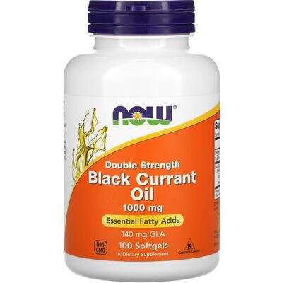 Чорної смородини олія NOW Black Currant Oil 1000 мг м'які капсули №100