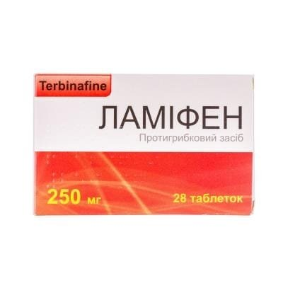 Ламіфен таблетки по 250 мг №28 (7х4)