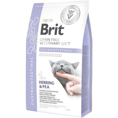 Корм сухий Brit VetDiets Gastrointestinal для дорослих кішок з оселедцем и лососем, 2 кг