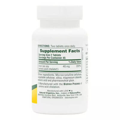 Залізо Nature's Plus Iron 40 мг таблетки №90