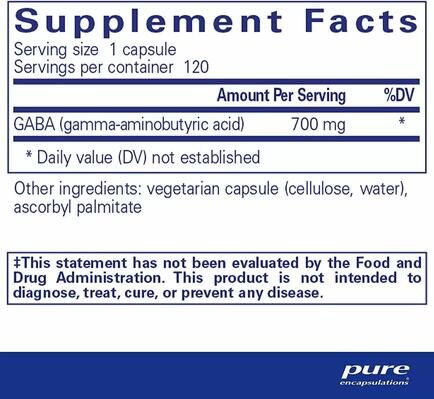 ГАМК Pure Encapsulations GABA, 120 капсул