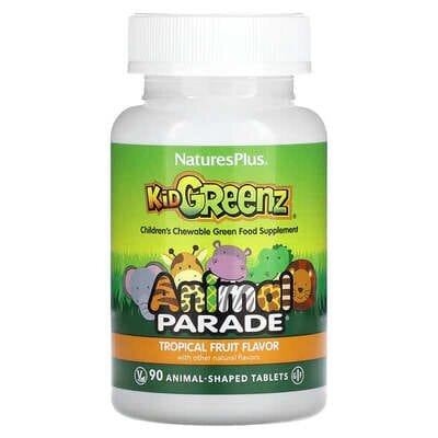 Вітамінний комплекс для дітей Nature's Plus Animal Parade Kid Greenz, тропічні фрукти, 90 таблеток