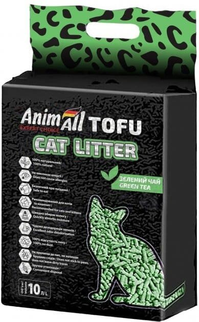 Наповнювач для туалету AnimAll ТОФУ з ароматом зеленого чаю, 4,66 кг (10 л)