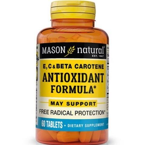 Антиоксиданти Mason Natural Vitamin E, C & Beta Carotene Antioxidant Formula, 60 таблеток