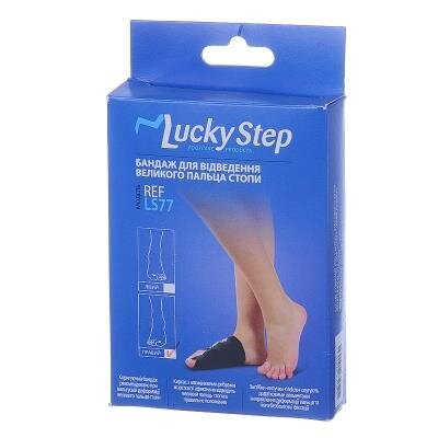 Бандаж відвідний Lucky Step LS77 для великого пальця стопи, правий, чорного кольору