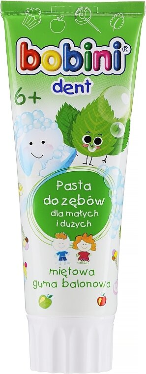Зубна паста Bobini Kids Mint Bubble Gum від 6 років, 75 мл