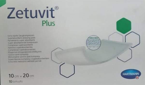 Пов'язка поглинаюча Zetuvit Plus, 10 см х 20 см