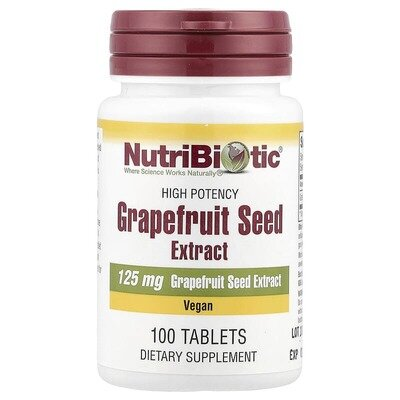 Грейпфрута насіння екстракт NutriBiotic Grapefruit Seed Extract 125 мг, 100 таблеток