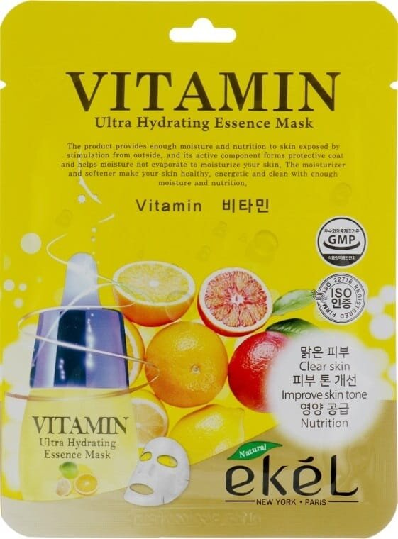 Маска тканинна для обличчя Ekel Vitamin з вітаміном С, 25 мл