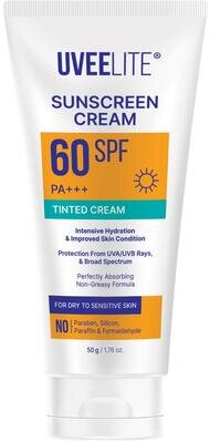 Крем сонцезахисний Uveelite УФ-лайт SPF60 тонуючий, суха та чутлива шкіра, 50 г