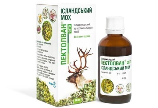 Пектолван фіто ісландський мох екстракт рід. по 50 мл у флак.