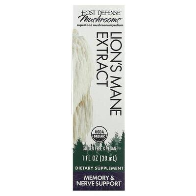 Гриб Їжовик гребінчастий Host Defense Mushrooms Lion's Mane Extract екстракт у краплях, 30 мл