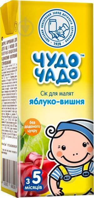 Сік Чудо-Чадо яблучно-вишневий, без цукру, 200 мл
