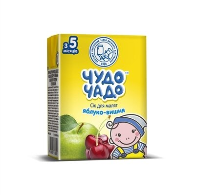 Сік Чудо-Чадо яблучно-вишневий, без цукру, 200 мл