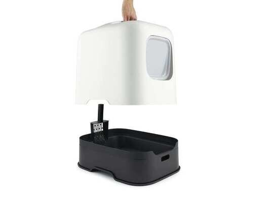 Туалет закритий Rotho MyPet Cat Toilet Biala ECO для котів з фільтром та совком у комплекті, колір білий