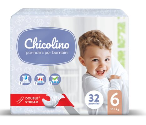 Підгузки Chicolino Classico дитячі, розмір 6, 16+ кг, 32 шт