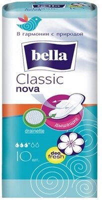 Прокладки гігієнічні Bella Classic Nova Drainette Deo Fresh, 10 шт