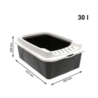 Туалет Rotho MyPet Cat Toilet Bonnie ECO відкритий для котів з рамкою, колір чорний