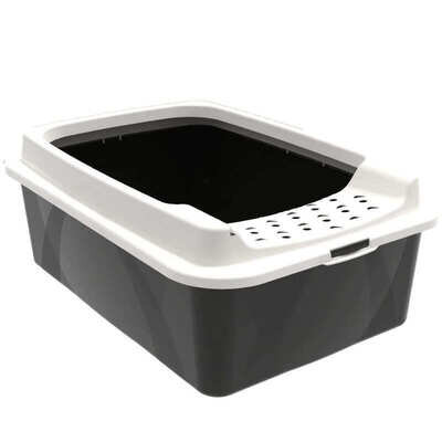Туалет Rotho MyPet Cat Toilet Bonnie ECO відкритий для котів з рамкою, колір чорний