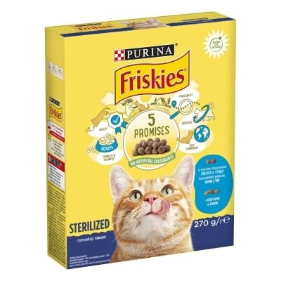 Корм сухий для кішок Purina Friskies Neutered Cat Smn & Veg, 270 г
