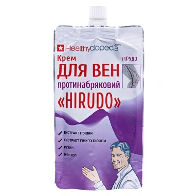Крем для вен Healthyclopedia Hirudo протинабряковий по 100 мл у пак. "дой-пак"