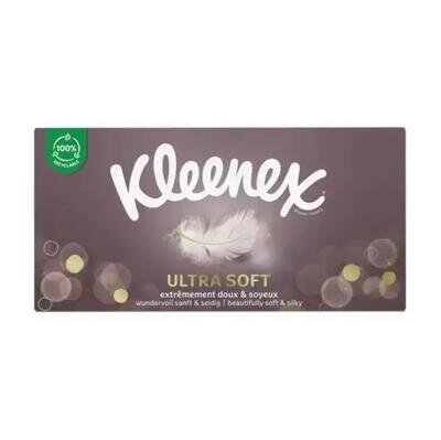 Серветки косметичні Kleenex Ultra Soft тришарові в коробці, 64 шт