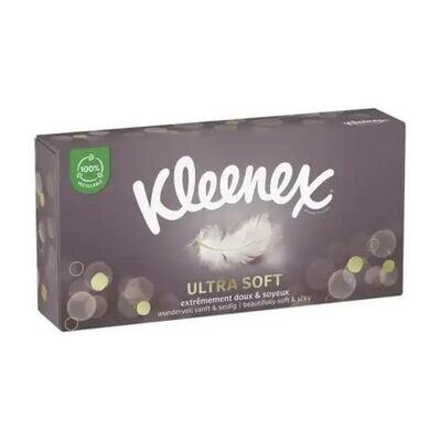 Серветки косметичні Kleenex Ultra Soft тришарові в коробці, 64 шт