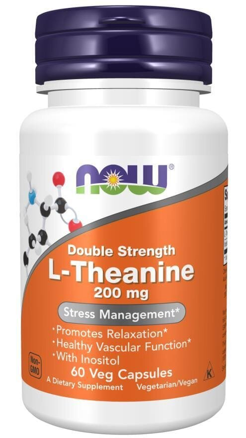 L-теанін NOW L-Theanine Double Strength 200 мг вег. капсули №60