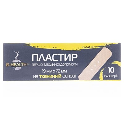 Набір пластирів B-Heаlth на тканинній основі, 19 мм х 72 мм, 10 штук