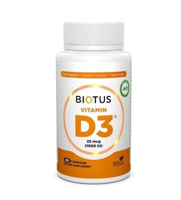 Вітамін D3 Biotus Vitamin D3 капсули по 1000 МО №180