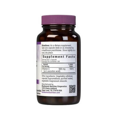 Вітамін С Bluebonnet Nutrition Vitamin C 500 мг вег. капсули №180