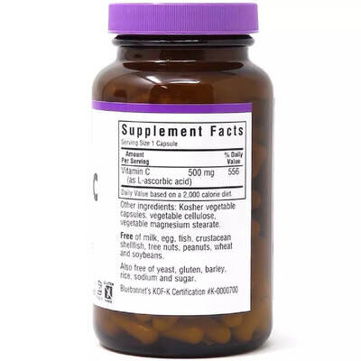 Вітамін С Bluebonnet Nutrition Vitamin C 500 мг вег. капсули №180