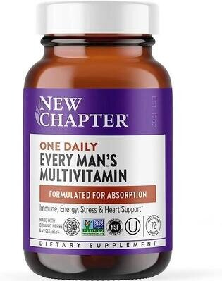 Мультивітаміни для чоловіків New Chapter One Daily Every Man's Multivitamin, 72 вегетаріанські таблетки