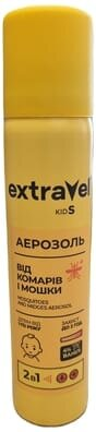Аерозоль від комарів і мошки ExtraVel Kids 2 в 1 для дітей від 1 року, 80 мл